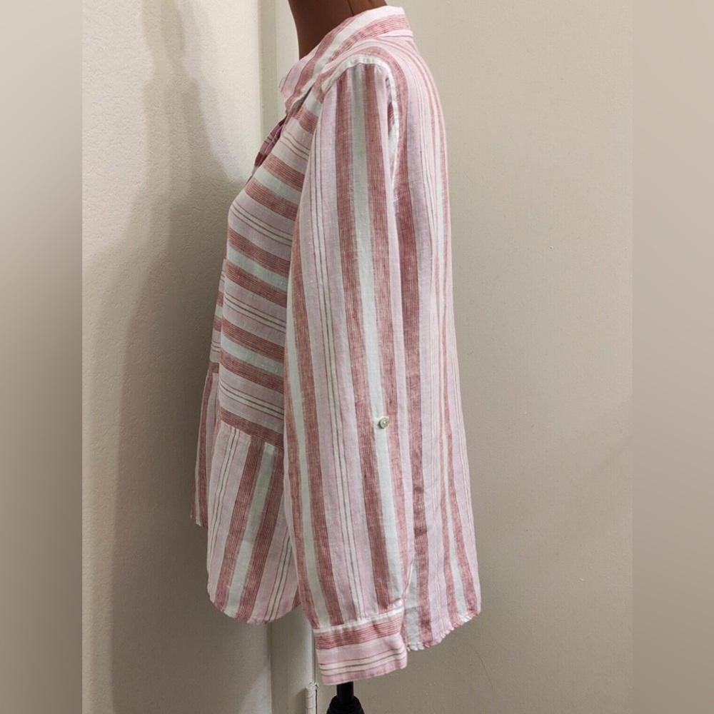 Marc New York Andrew Marc Linen Partial Button Do… - image 2